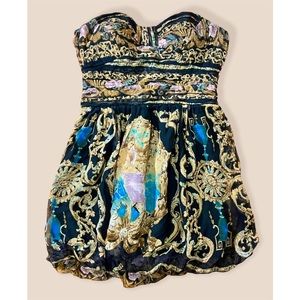 Bebe Printed Bubble Hem Dress